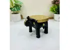 Decorative Handcrafted Wooden Candle Holder for Home and Office