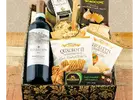 Delight your senses with our artisanal wine and cheese basket!