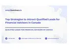 The Role of SEO in Generating Qualified Leads for Financial Advisors in Canada