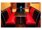 Bars and Booths offers Diner tables and chair sets for sale in real metal banding